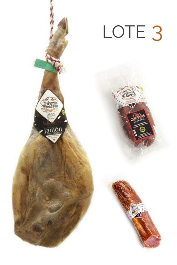 Lote 3 - Jamón curado + lomo embuchado 1/2 + chorizo de Cantimpalos 350gr